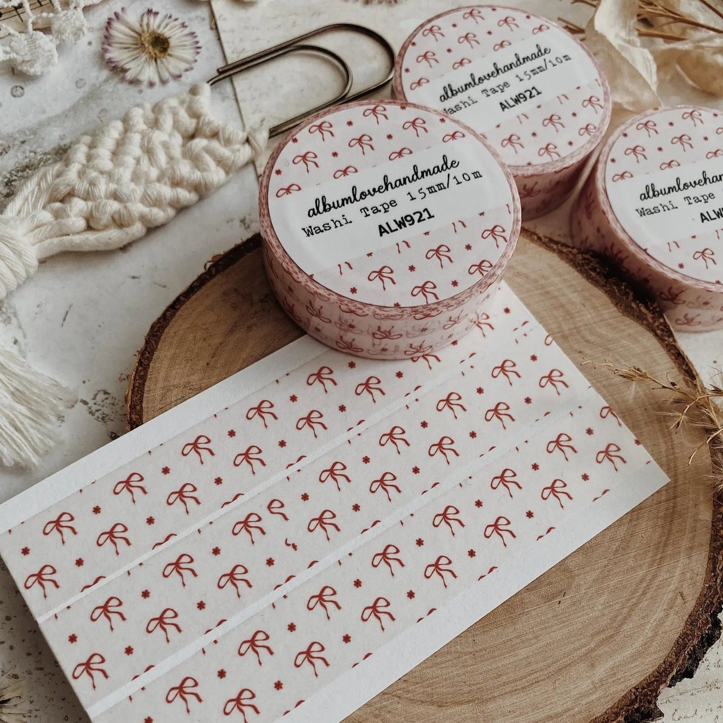 Washi masking tape | Petits nœuds roses - albumlovehandmade - millenotes