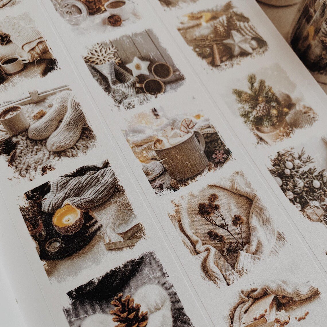 Washi masking tape | Photos carrées d’hiver - AlbumHandMadeLove - 5 m - rouleau complet - millenotes