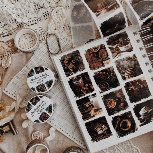 Washi masking tape | Photos carrées Douceur Chocolat - albumlovehandmade - 5 m - rouleau complet - millenotes