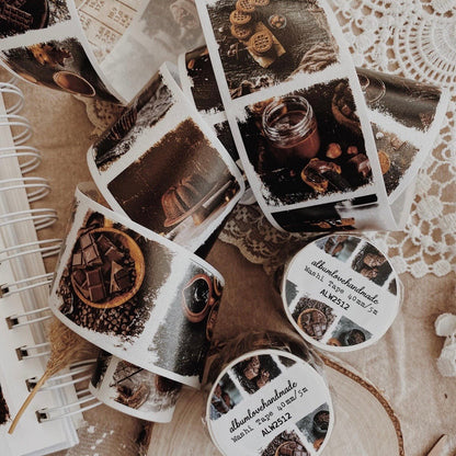 Washi masking tape | Photos carrées Douceur Chocolat - albumlovehandmade - 5 m - rouleau complet - millenotes