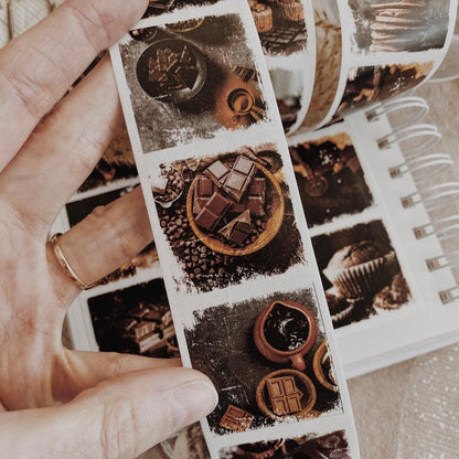 Washi masking tape | Photos carrées Douceur Chocolat - albumlovehandmade - 5 m - rouleau complet - millenotes
