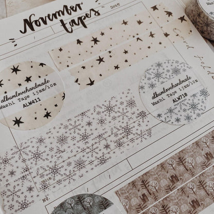 Washi masking tape | Snowflakes - AlbumHandMadeLove - millenotes