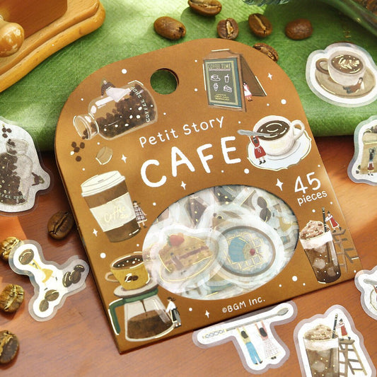 Washi Stickers | BGM | Petit Story | Café - BGM - millenotes
