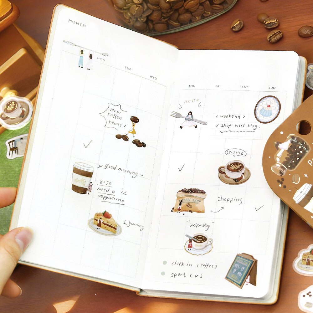 Washi Stickers | BGM | Petit Story | Café - BGM - millenotes