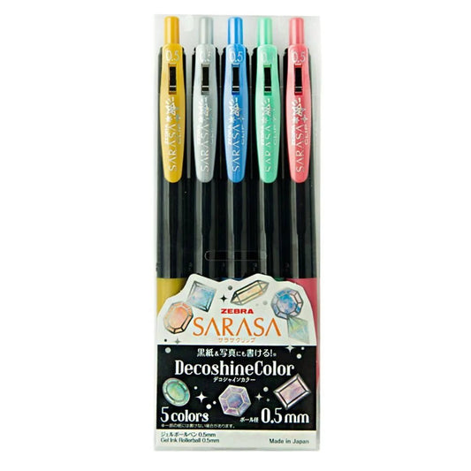ZEBRA SARASA Set de 5 Stylos gel | Decoshine Color - ZEBRA - millenotes