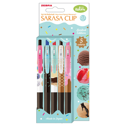ZEBRA SARASA Set de 5 Stylos gel | Ice cream - ZEBRA - millenotes