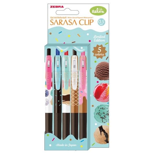 ZEBRA SARASA Set de 5 Stylos gel | Ice cream - ZEBRA - millenotes