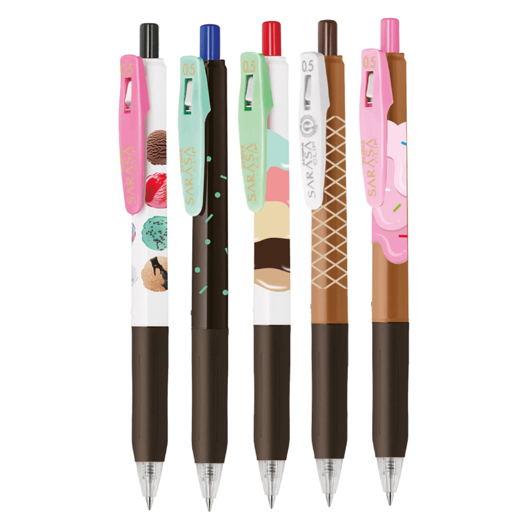 ZEBRA SARASA Set de 5 Stylos gel | Ice cream - ZEBRA - millenotes