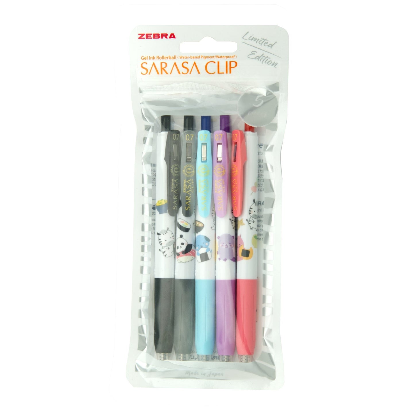 ZEBRA SARASA Set de 5 Stylos gel | Kawaii Animals - ZEBRA - millenotes