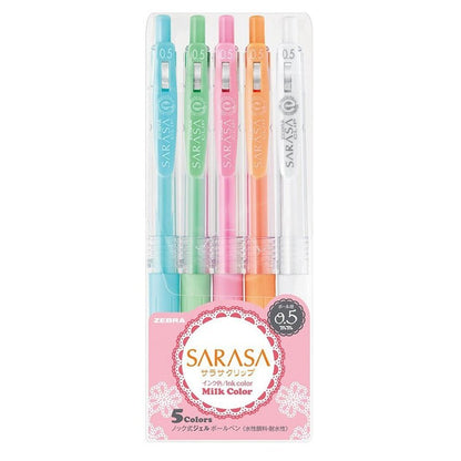ZEBRA SARASA Set de 5 Stylos gel | Milk Color - ZEBRA - millenotes