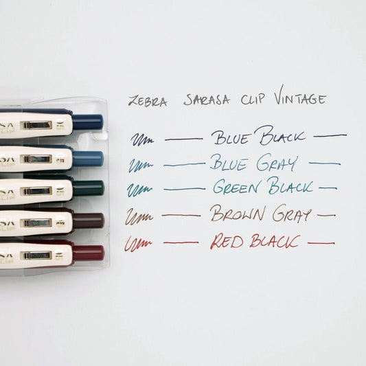 ZEBRA SARASA Set de 5 Stylos gel | Set Vintage A - ZEBRA - millenotes