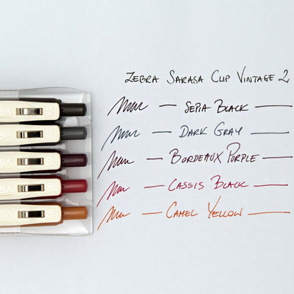 ZEBRA SARASA Set de 5 Stylos gel | Set Vintage B - ZEBRA - millenotes