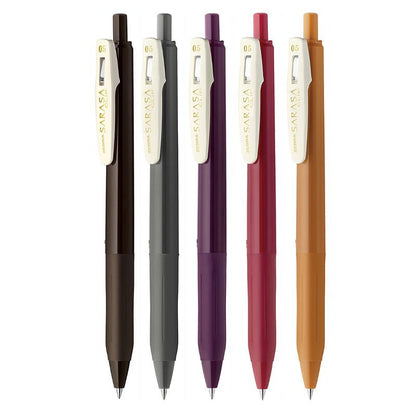 ZEBRA SARASA Set de 5 Stylos gel | Set Vintage B - ZEBRA - millenotes
