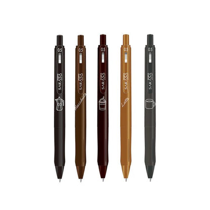 ZEBRA SARASA Set de 5 Stylos gel | Study with Coffee - ZEBRA - millenotes