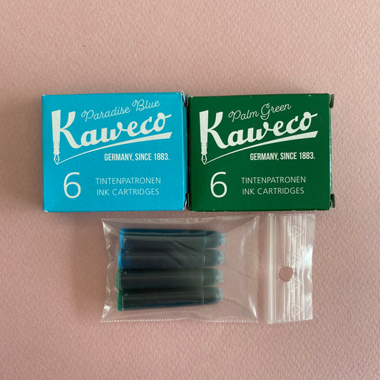 Kaweco Cartouches d'encre 4 pièces MIX Paradis Bleu & Vert Palmier