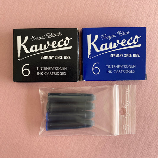 Kaweco Cartouches d'encre 4 pièces MIX Perle Noir & Bleu Royal