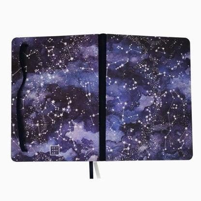 Ciel de nuit - Carnet pointillé couverture rigide 150g (A5) - Devangari-art - millenotes