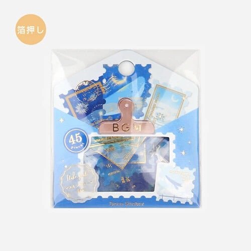 Deco Stickers Japonais Papier Washi BGM Timbres Nuit Bleue - BGM - millenotes
