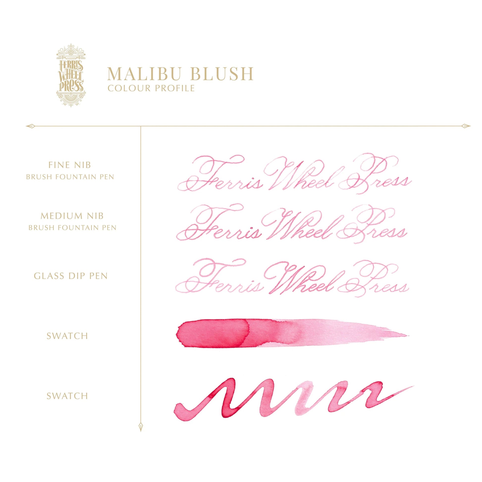 Ensemble Malibu Blush | Encre de couleur et un stylo plume Ferris Wheel Press - Ferris Wheel Press - millenotes