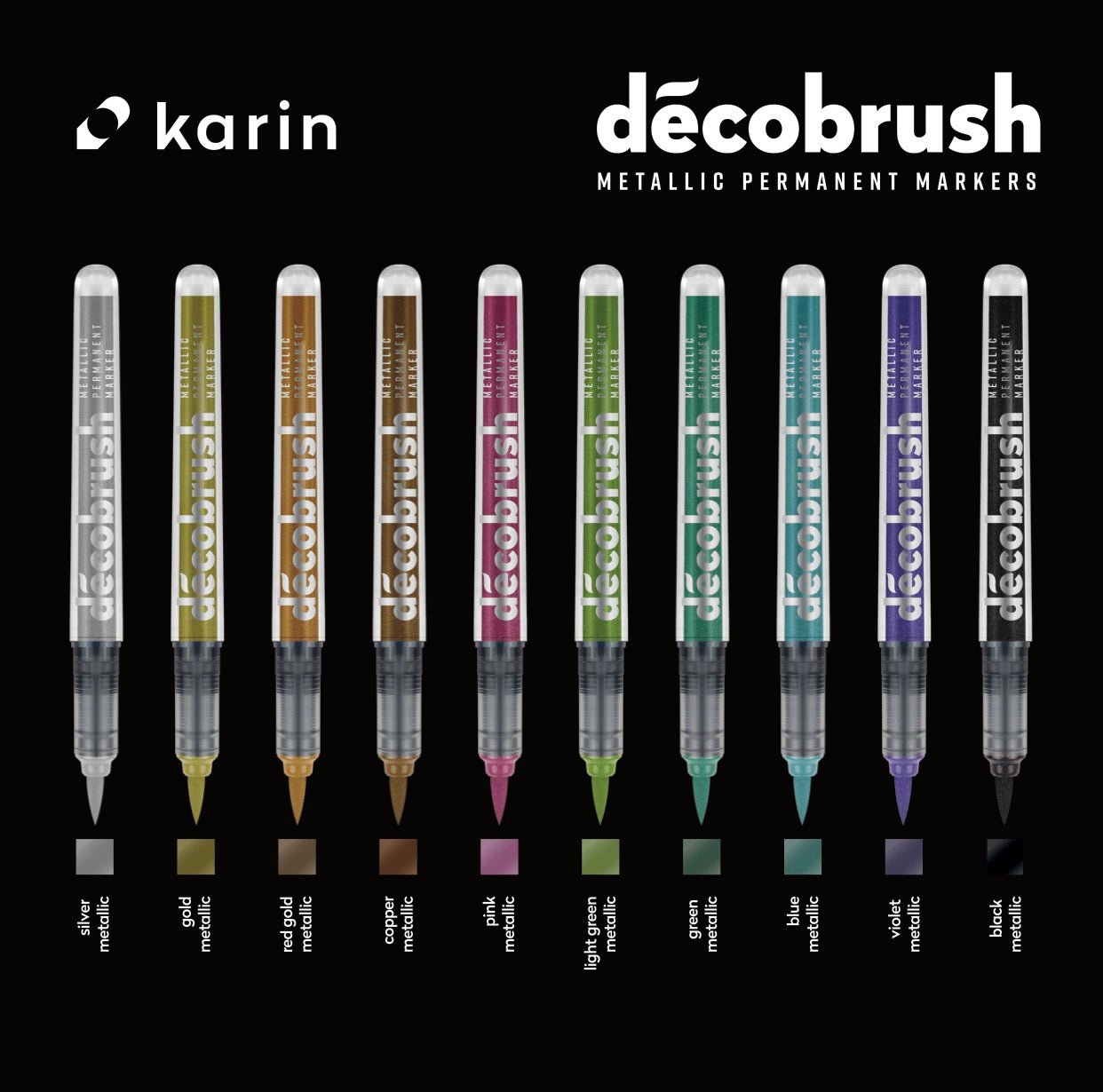 Karin Markers Decobrush Metallic - Single colours - Karin Markers - Metallic GOLD - millenotes