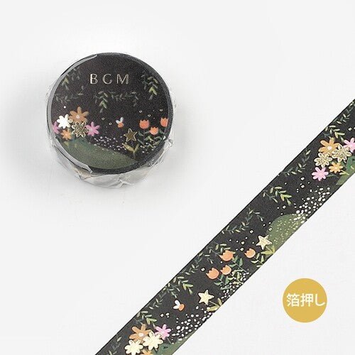 Masking Tape Japonais Premium BGM | Fleurs de nuit - BGM - millenotes