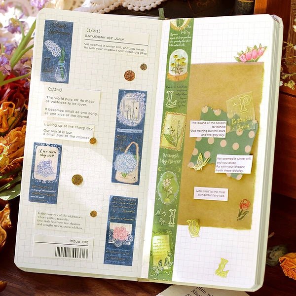 Masking Tape Japonais Premium BGM Hortensia vintage - BGM - millenotes