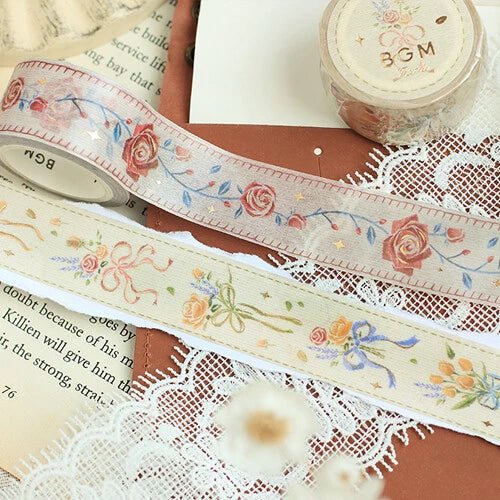 Masking Tape Japonais Premium BGM Rose Vintage - BGM - millenotes