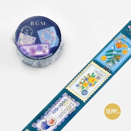 Masking Tape Japonais Washi | Timbres Fleuris - BGM - millenotes