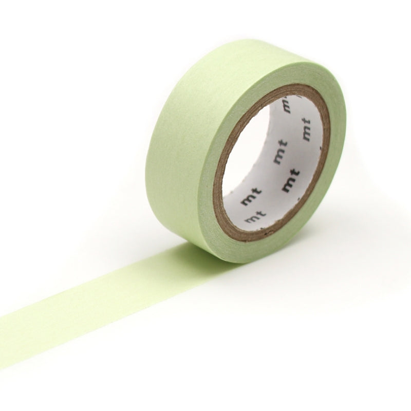 Ruban MT Masking tape 7m x 15mm uni pastel vert feuille - Confetti Campus