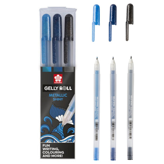 Sakura Gelly Roll METALLIC SHINY Gel pens Set of 3 - Ocean - Sakura - millenotes