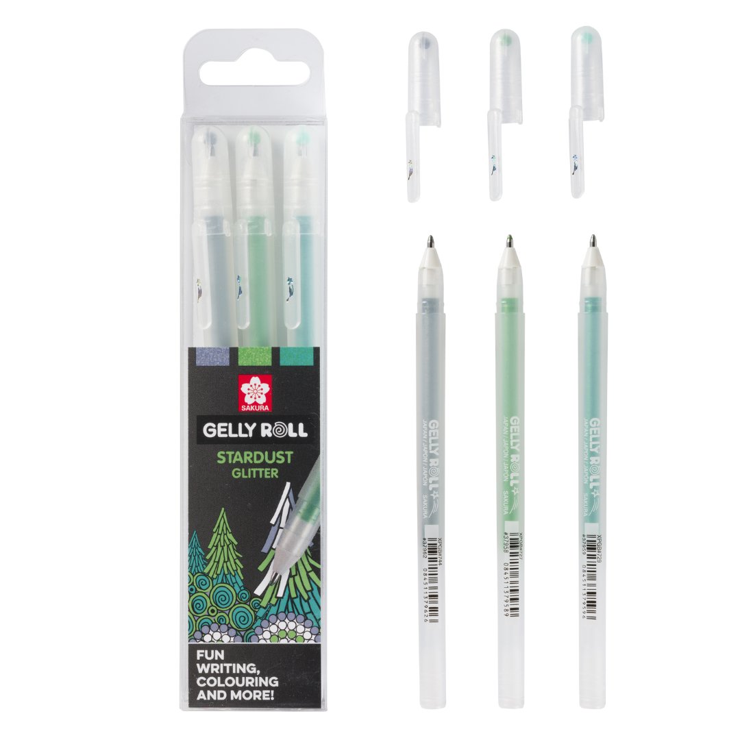 Sakura Gelly Roll STARDUST GLITTER Gel pens Set of 3 - Forest - Sakura - millenotes