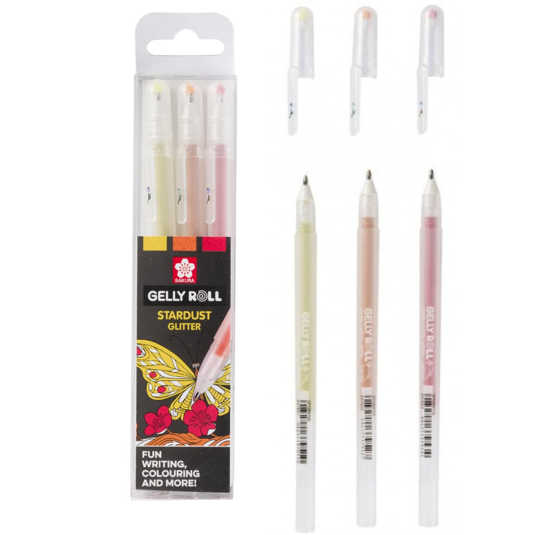 Sakura Gelly Roll STARDUST GLITTER Gel pens Set of 3 - Happy - Sakura - millenotes