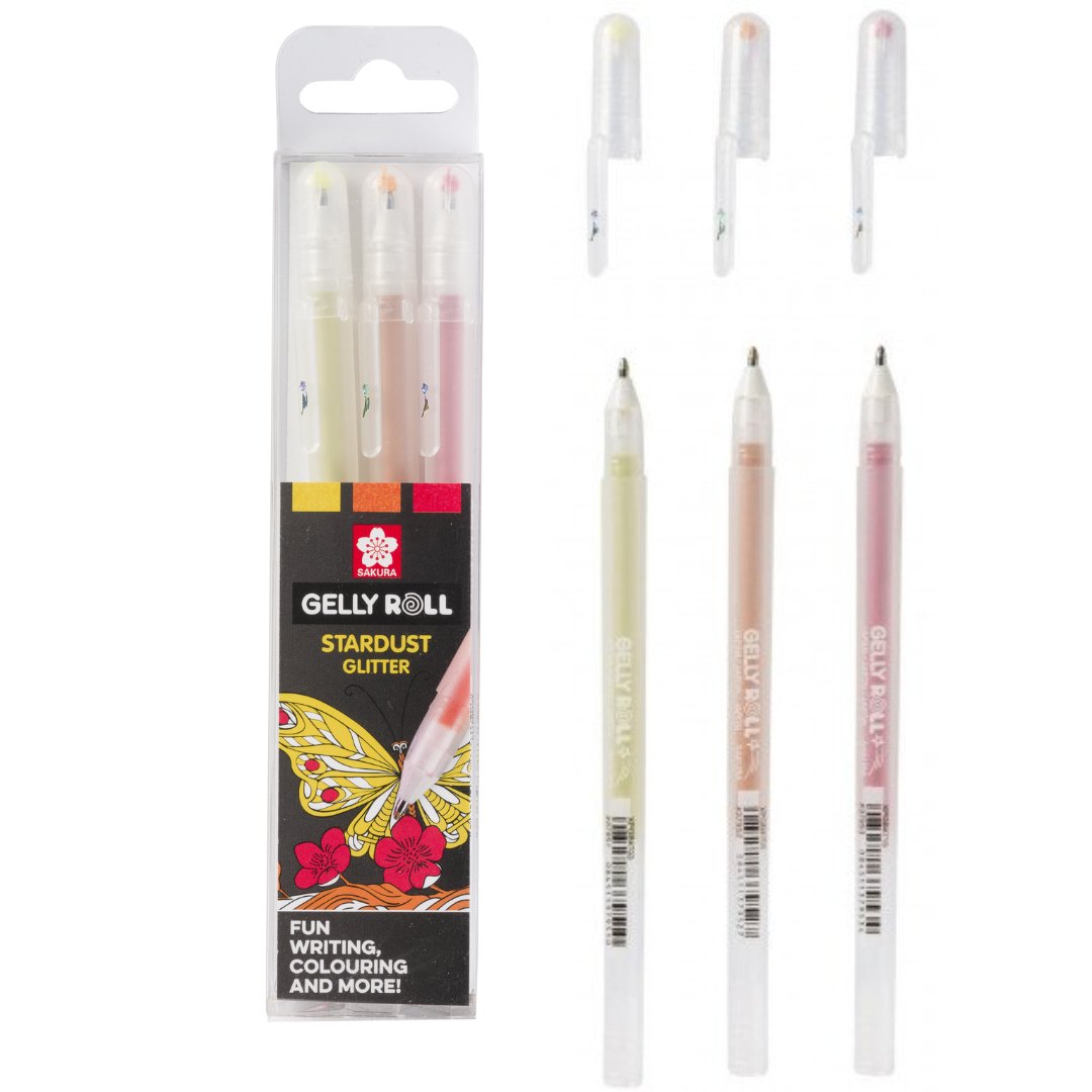 Sakura Gelly Roll STARDUST GLITTER Gel pens Set of 3 - Happy – millenotes