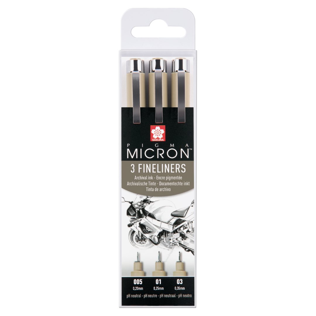 Sakura Pigma Micron Set of 3 fineliners: 005, 01, 03 - Sakura - millenotes