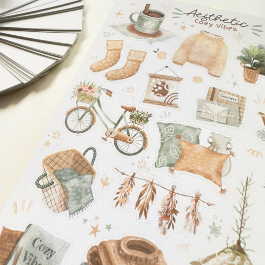 Stickers décoratifs | Aesthetic Cozy Vibes (papier semi-transparent) - LET'TOOn - millenotes