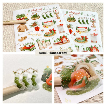 Stickers décoratifs | Magical cozy winter (papier semi-transparent) - LET'TOOn - millenotes