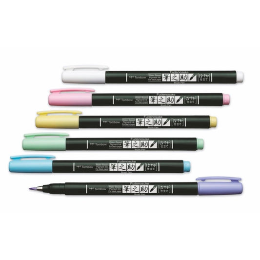 Tombow Fudenosuke Brush Pen Pointe Souple - Pastel Set - Tombow - millenotes