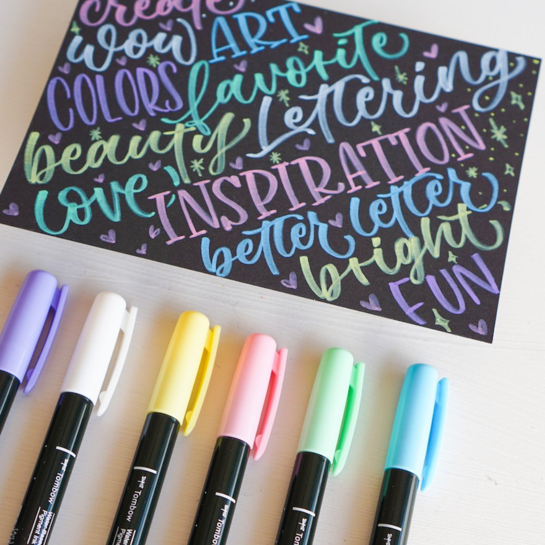 Tombow Fudenosuke Brush Pen Soft Tip Pastel Set millenotes